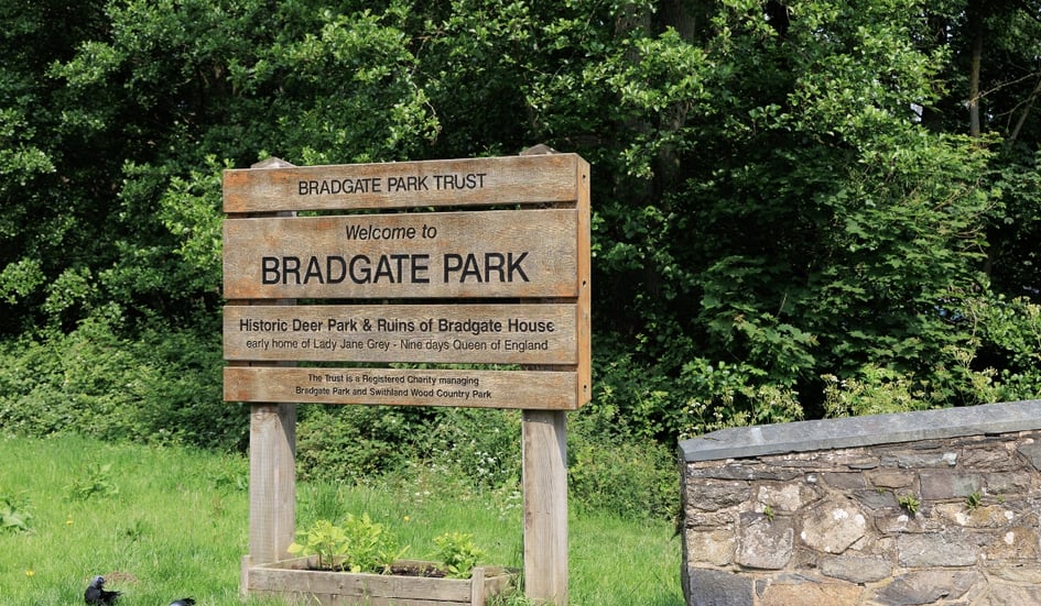 The entrance sign at Bradgate Park and Estate
