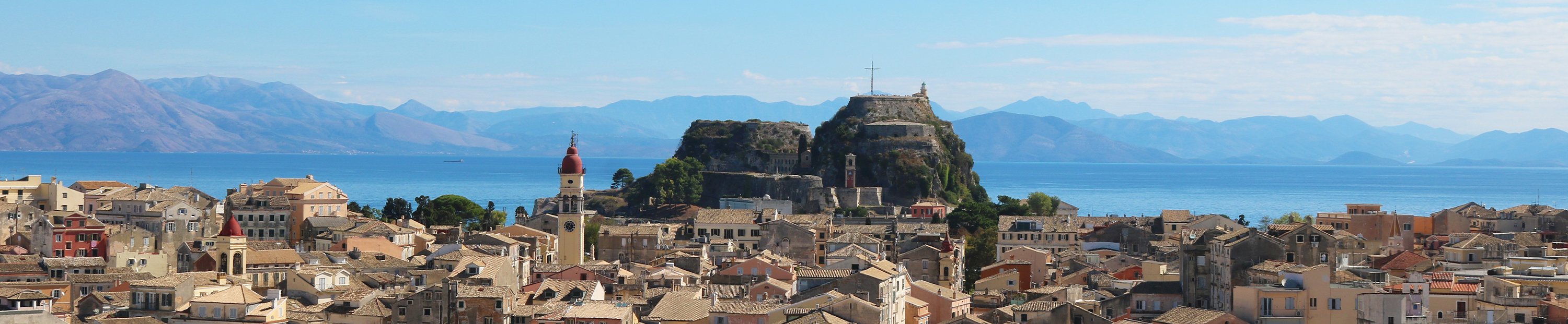 The Old Fortress of Corfu overlooking the Ionian Sea, Greece